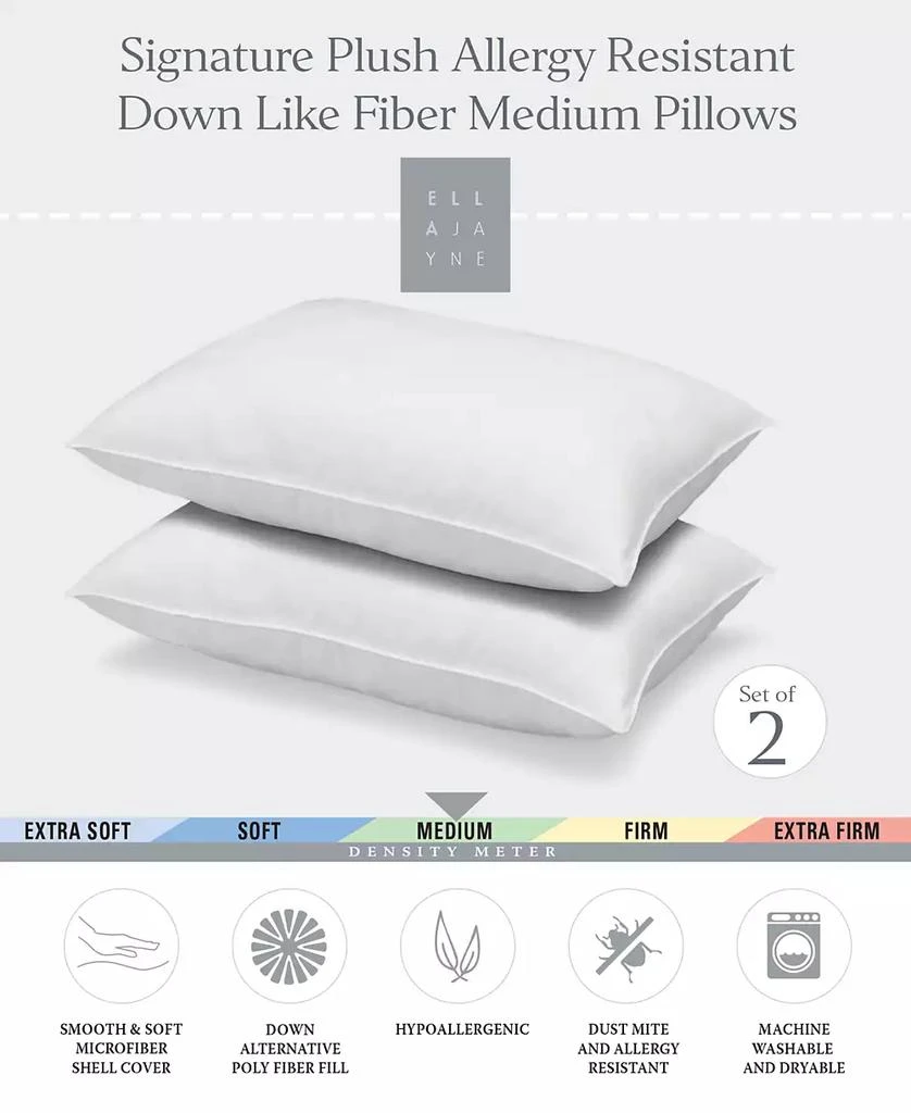 Ella Jayne Signature Plush Allergy Free 3-Pc. Pillows and Mattress Pad Bundle 5