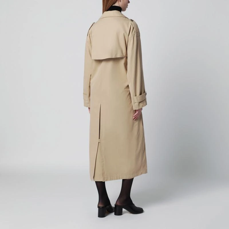 MM6 Beige cotton trench coat with gloves 3