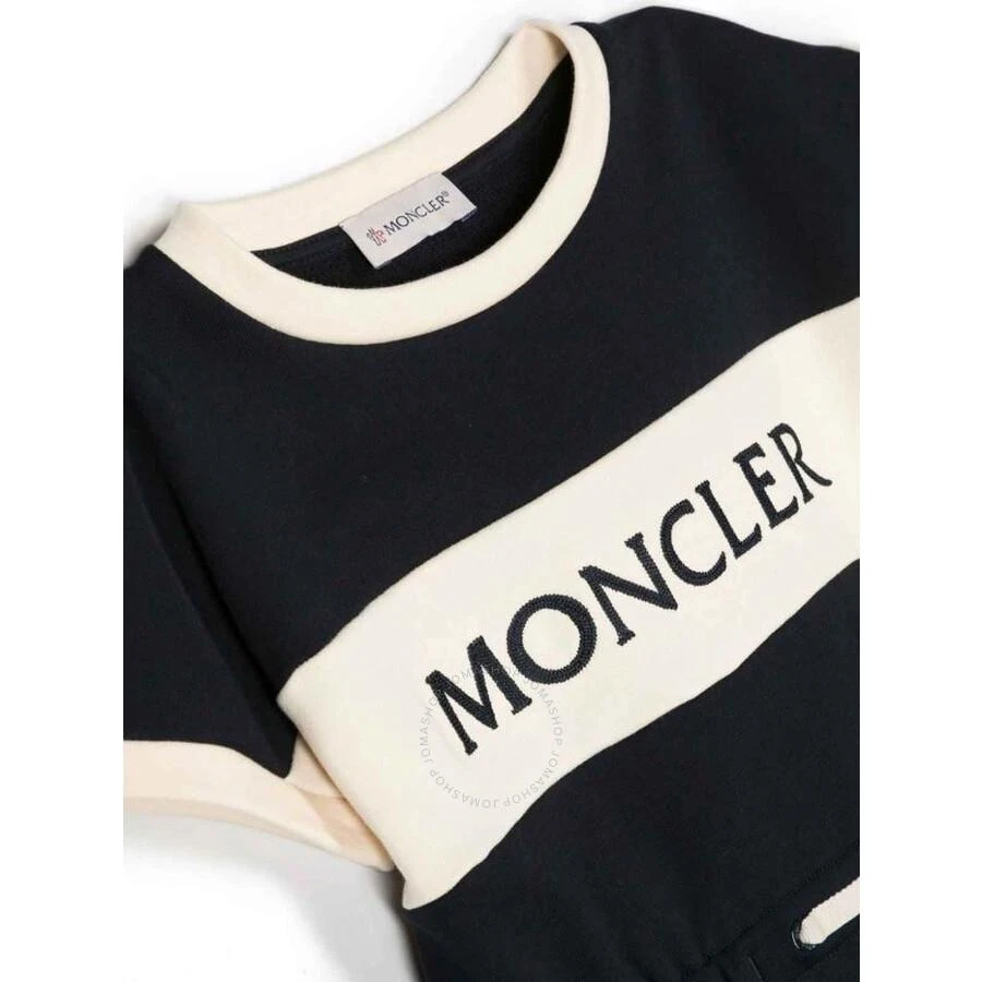 Moncler Girls Striped Logo Cotton Dress 3