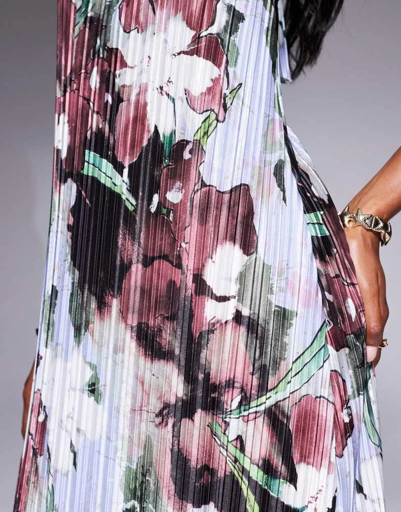 Shop ASOS DESIGN plisse halter tie maxi dress in dark floral on Sale at  BeyondStyle  Get 35% Off ASOS DESIGN plisse halter tie maxi dress in dark  floral with Limited-Time Flash