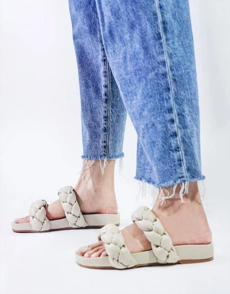 Kaanas Coco Chunky Braided Pool Slide In Off White 1