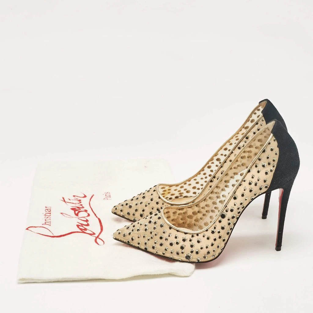 Christian Louboutin Christian Louboutin Beige/Black Mesh and Suede Follies Lace Pumps Size 38 9