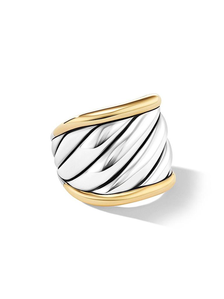 David Yurman Sculpted Cable Saddle Ring with 18K Yellow Gold