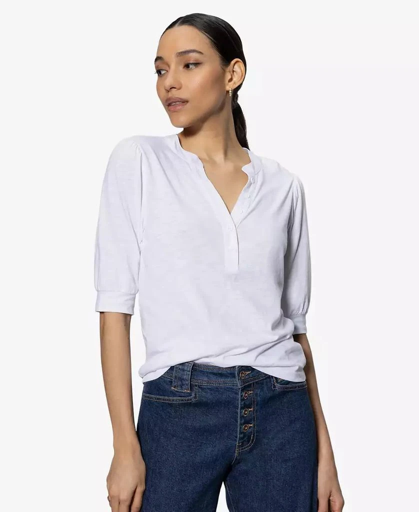 Sanctuary Women's Mixed-Media Button-Front Tee 5