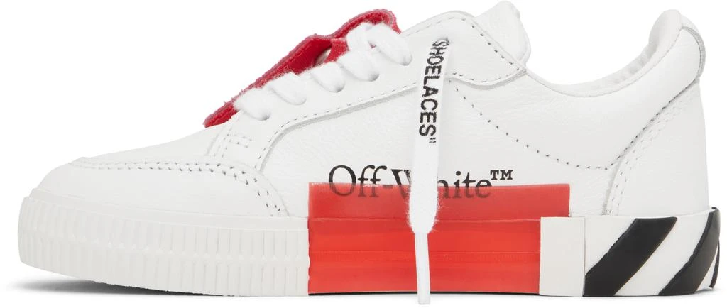 Off-White Kids White Vulcanized Leather Sneakers 3