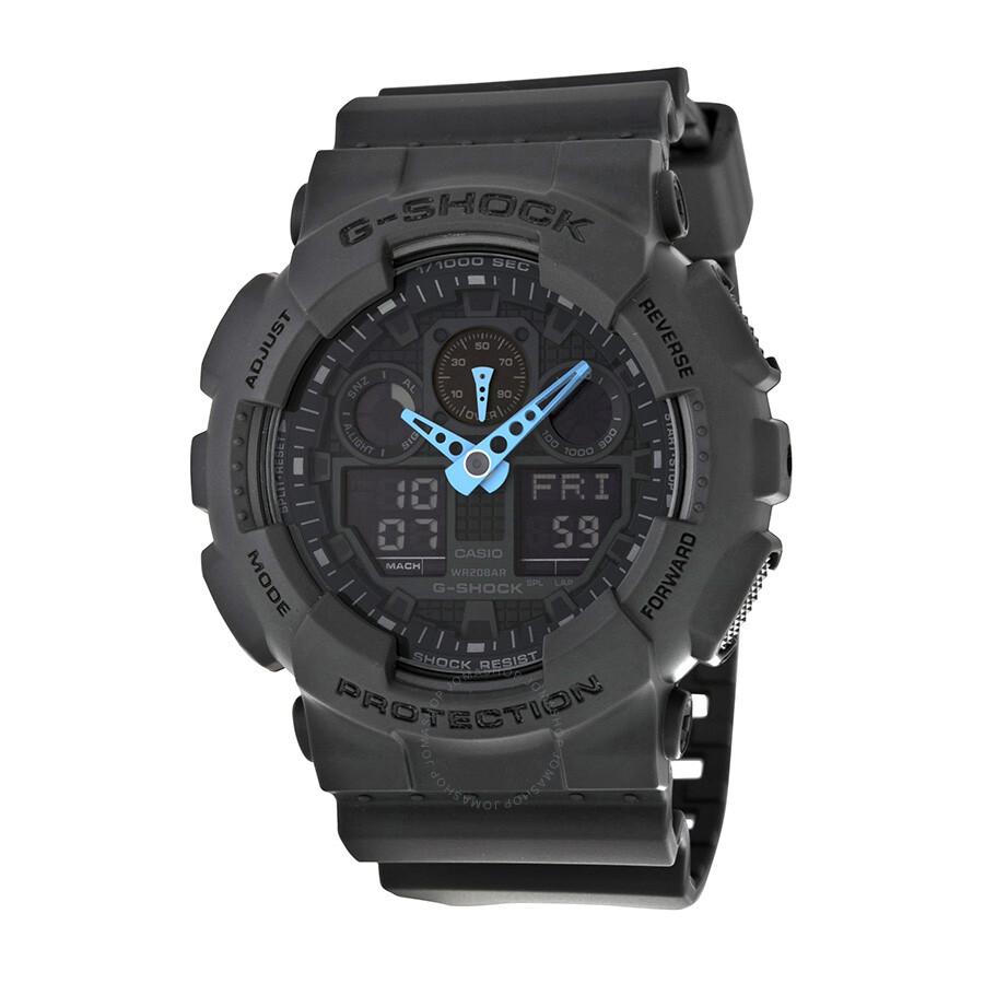 Casio G Shock Grey Digital Dial Resin Men's Watch GA100C-8ACR