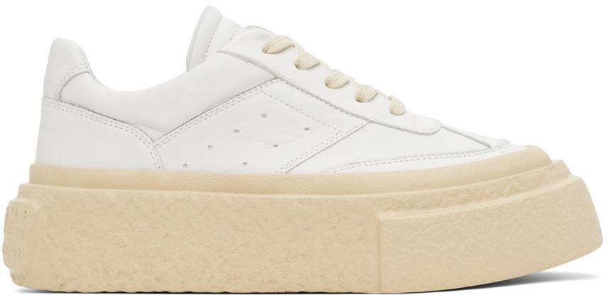 Shop MM6 Maison Margiela Numbers-Motif Lace-Up Sneakers on