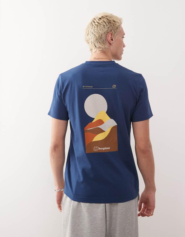 Berghaus Berghaus T-shirt rolling peaks short sleeve t-shirt in hale navy
