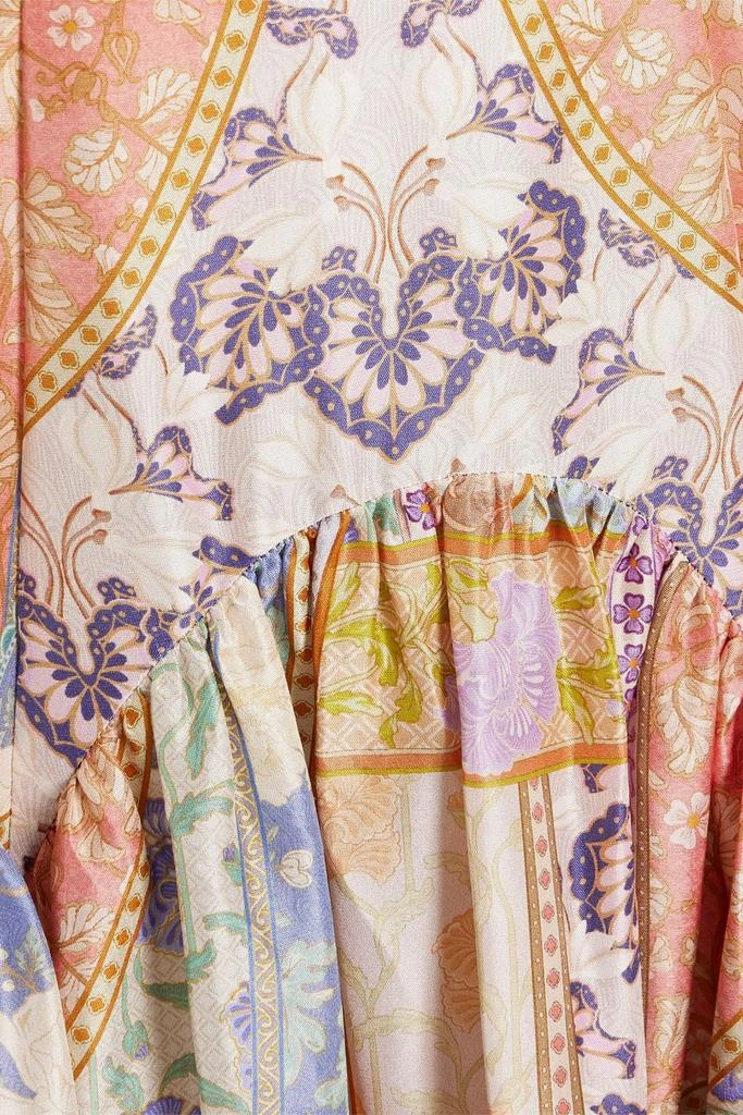 Zimmermann Printed tiered silk-twill skirt 4