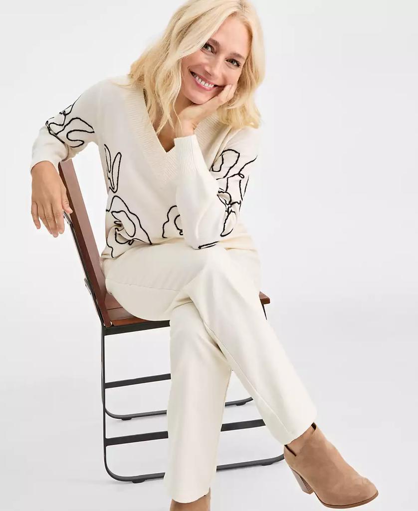 Style & Co Women's Soutache V-Neck Sweater, Macy's Exclusive