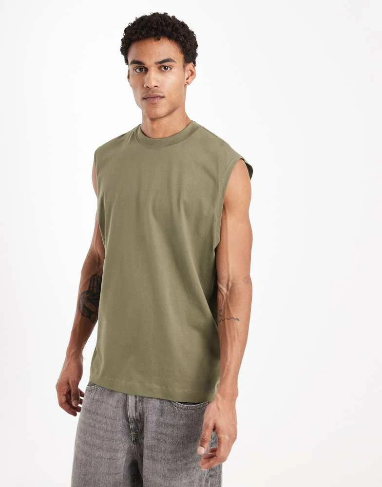 ASOS ASOS DESIGN Essentials oversized tank in khaki
