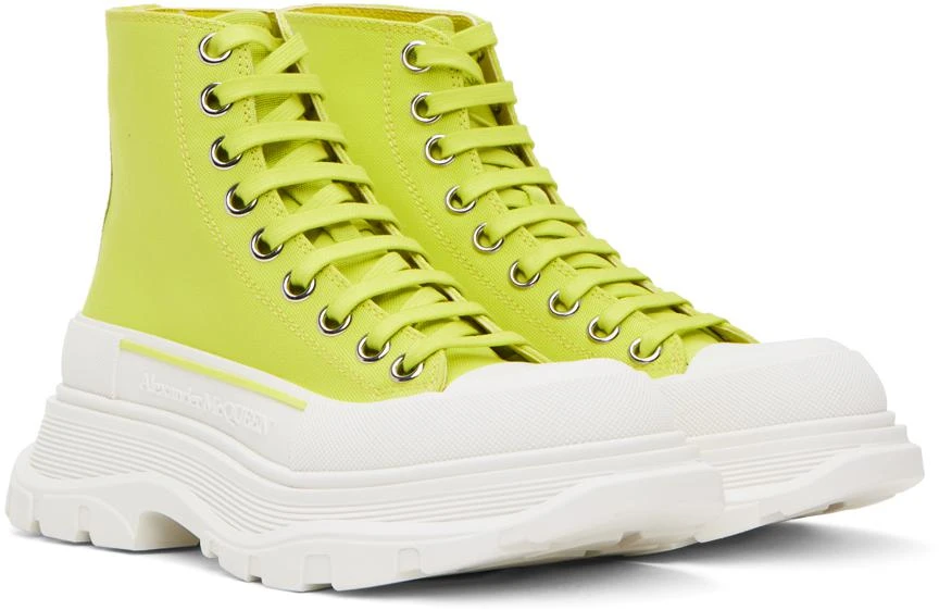 Alexander McQueen Green Tread Slick High Sneakers 4