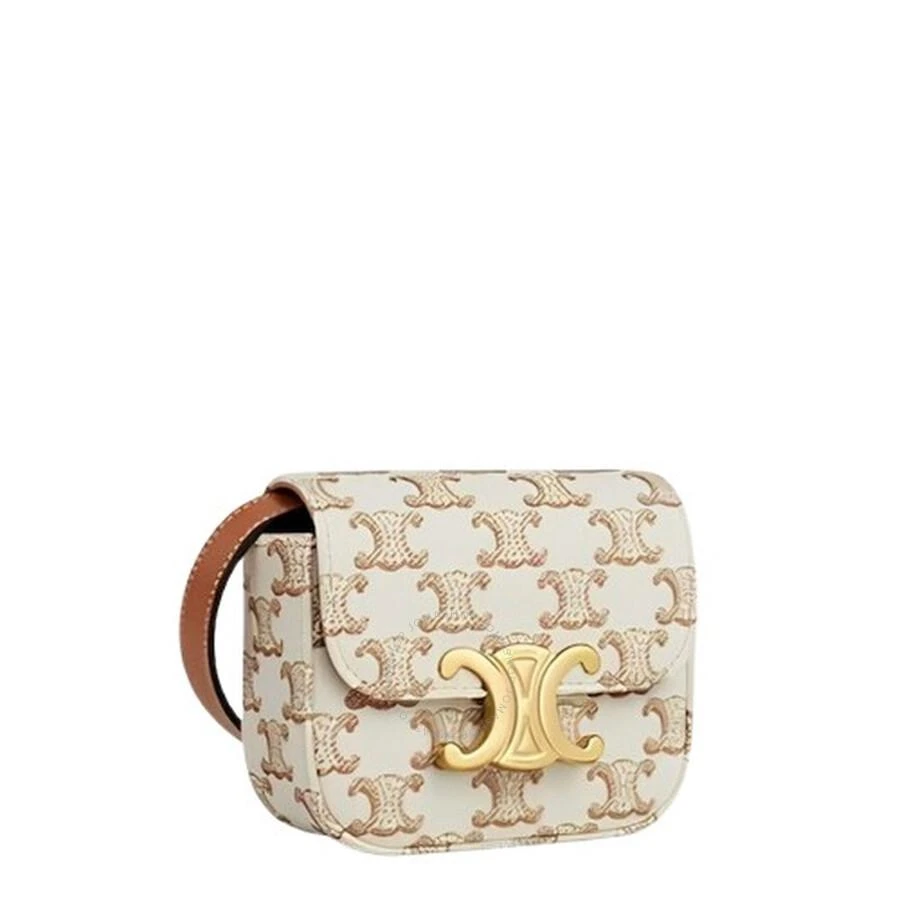 Celine Mini Claude In Textile With Triomphe Print And Calfskin 1