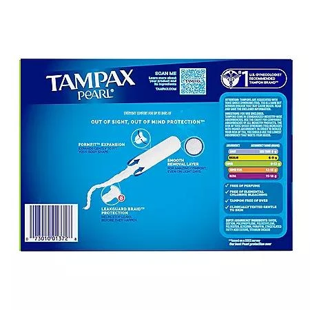 Tampax Tampax Pearl Super Tampons, Unscented, 96 ct. 8