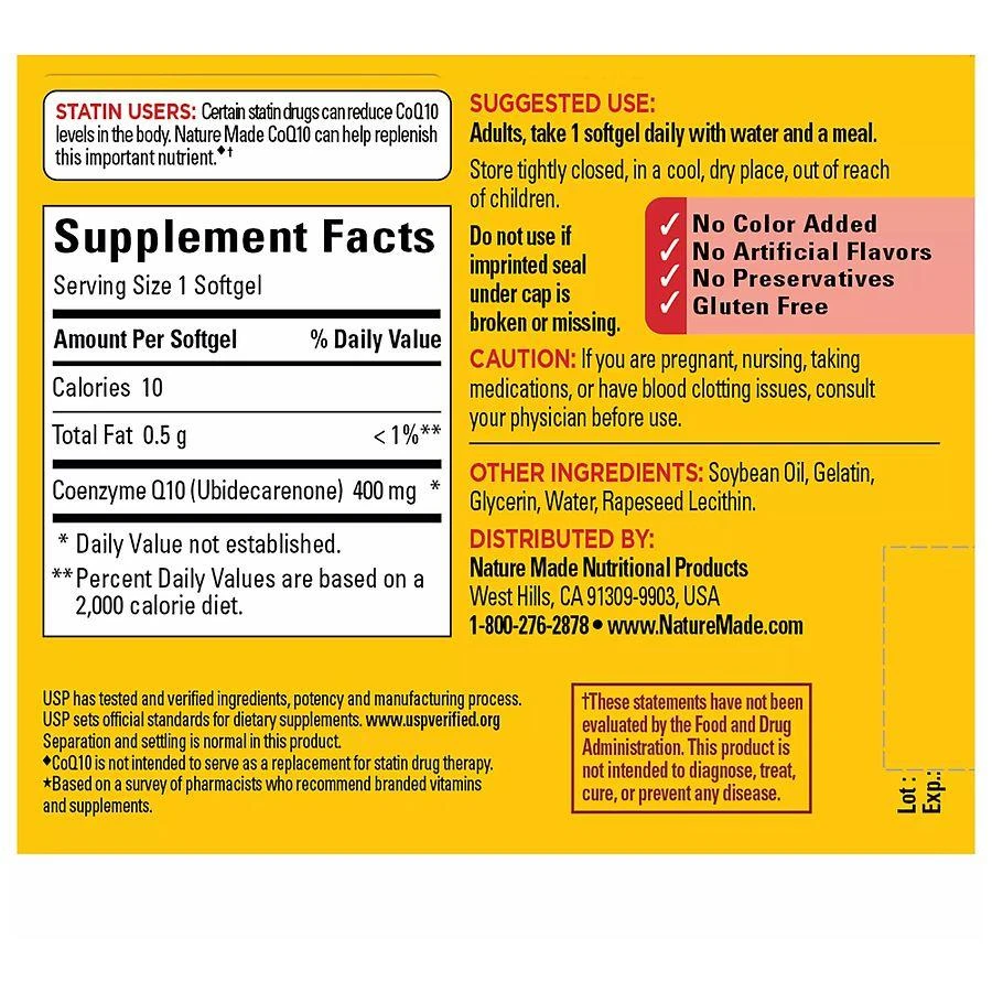 Nature Made CoQ10 400 mg Softgels 4