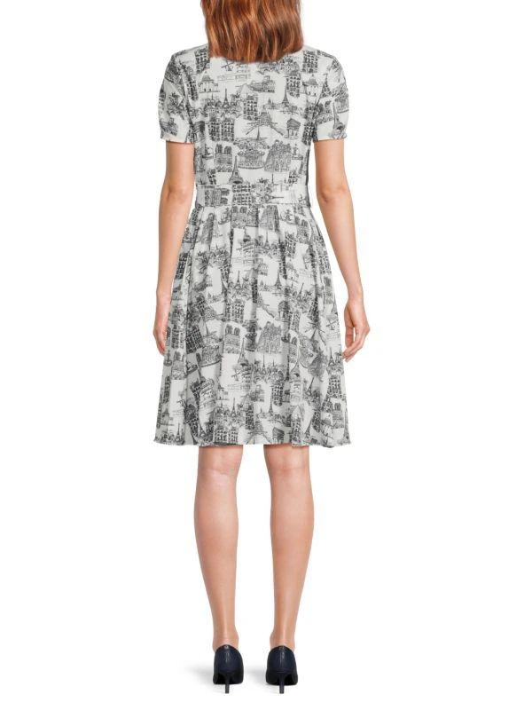 Karl Lagerfeld Paris Sketch-Print Belted Shirtdress 2