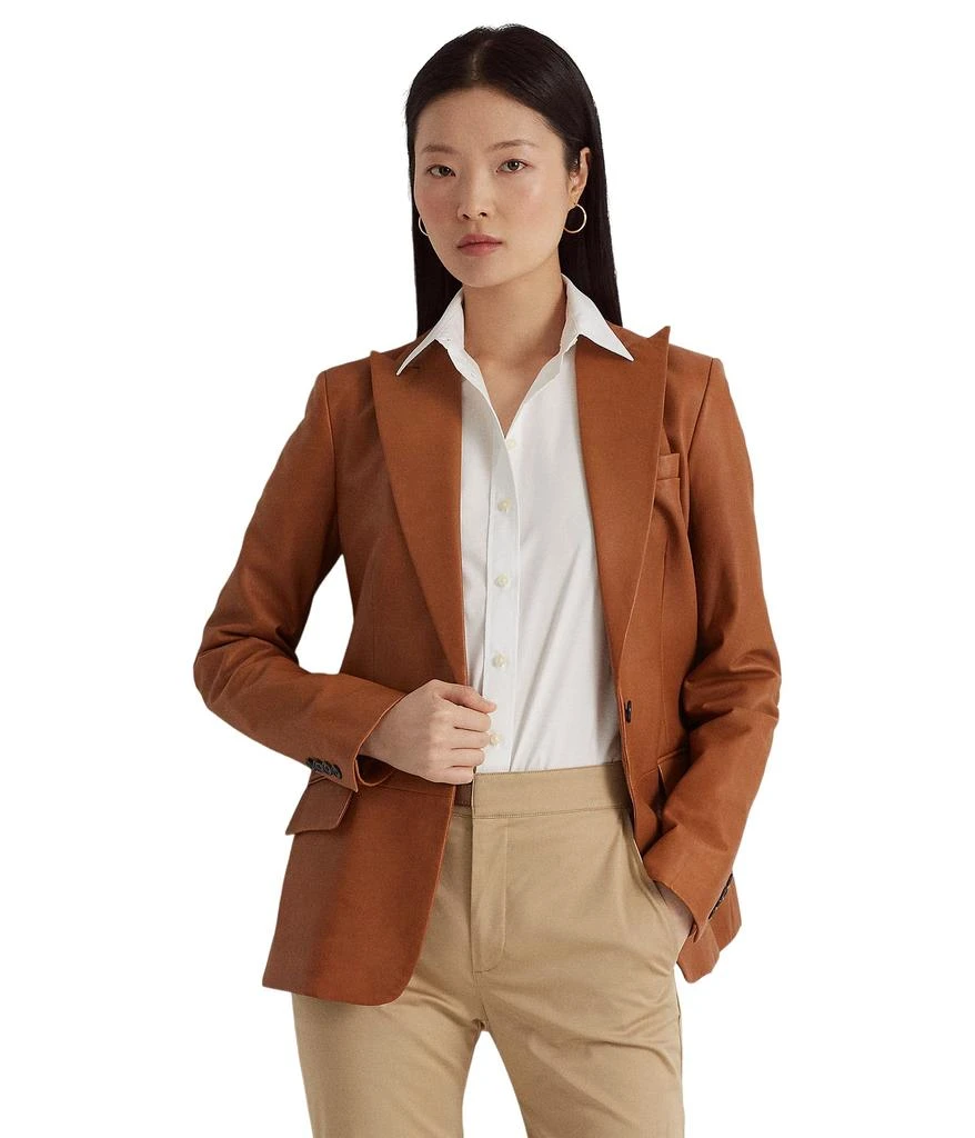 Lauren Ralph Lauren Petite Double-Breasted Twill Blazer 1