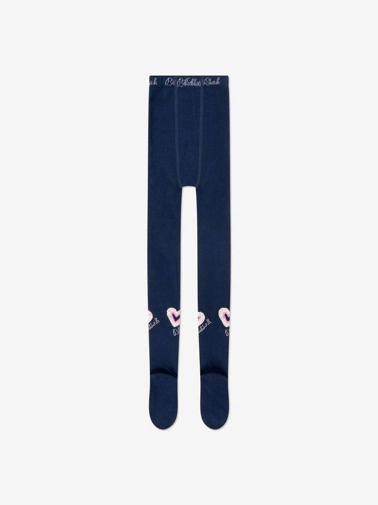 Billieblush Billieblush Girls Heart Logo Tights in Navy 2