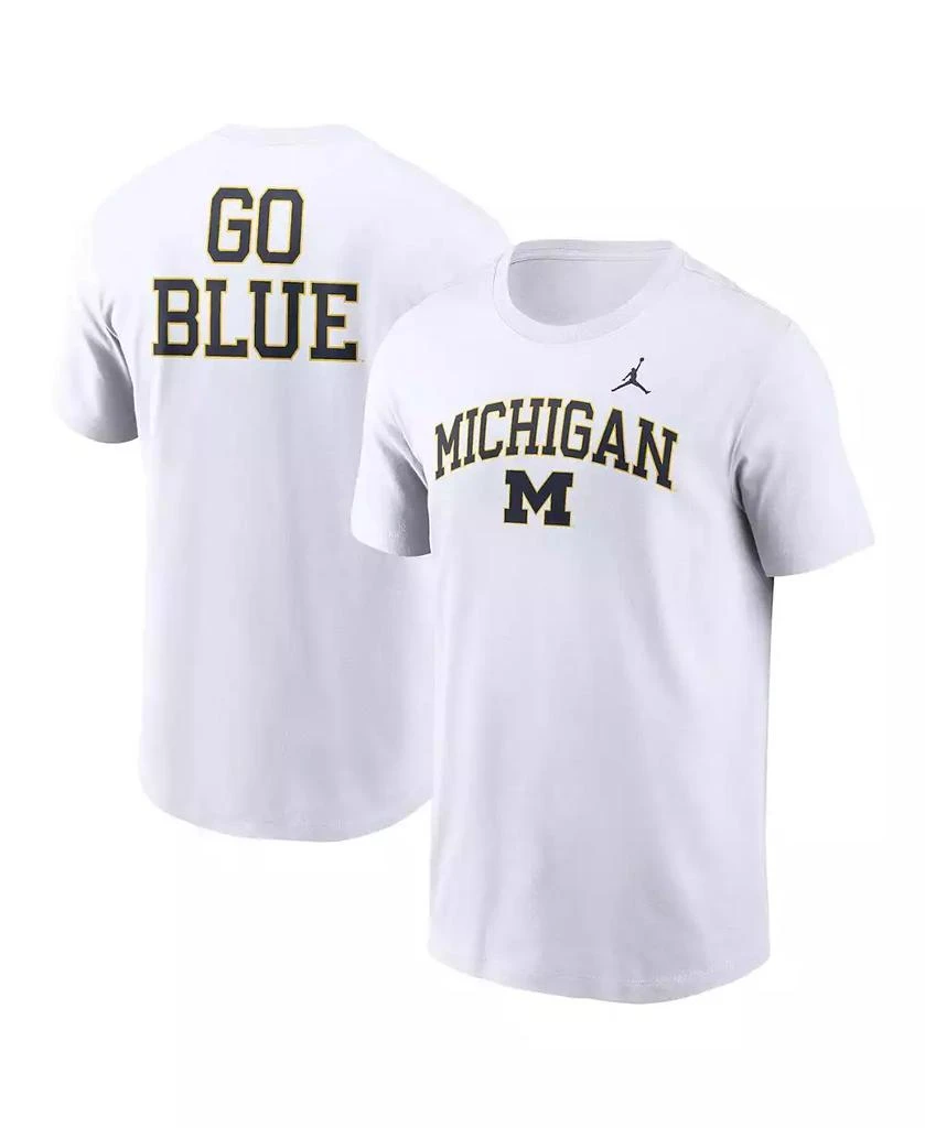 Jordan Men's White Michigan Wolverines Blitz 2-Hit T-Shirt 1