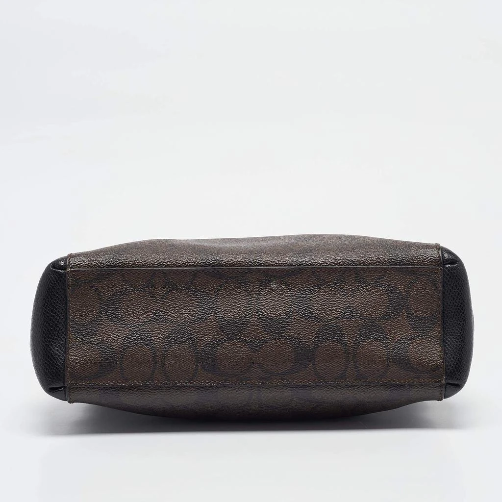 Coach Coach Black/Brown Signature Coated Canvas and Leather Mini Christie Carryall Satchel 7