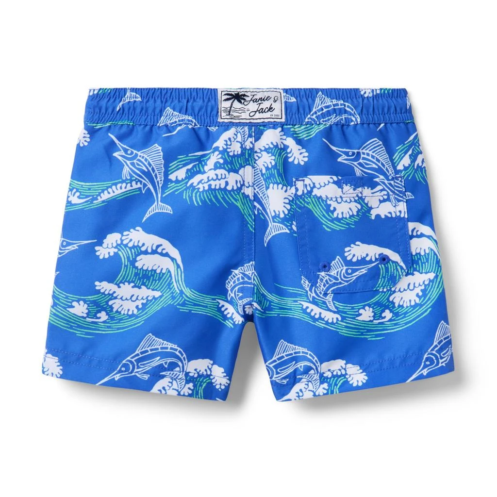 Janie and Jack Printed Swim Shorts (Toddler/Little Kid/Big Kid) 2