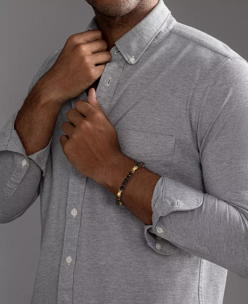 Esquire Men's Jewelry Red Tiger Eye Bead Bracelet in 14k Gold-Plated Sterling Silver, Created for Macy's