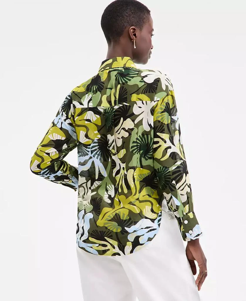 On 34th Women's Leaf-Print Crochet-Trim Shirt, Exclusively at Macy's 4