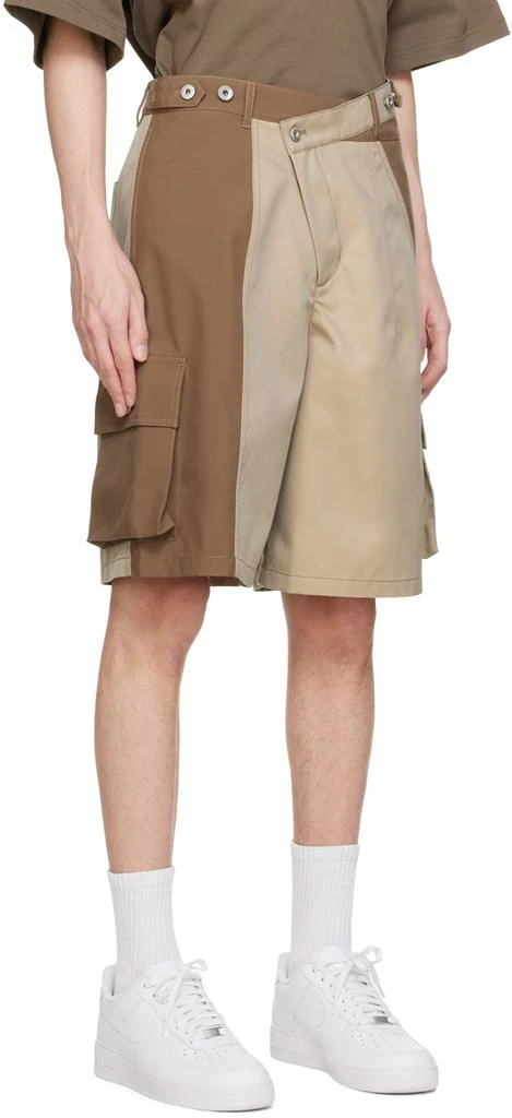 Feng Chen Wang Brown & Beige Bellows Pocket Shorts 2