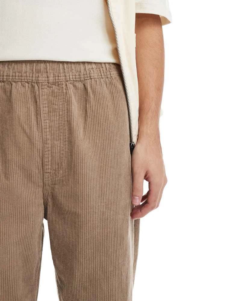 Pull&Bear Pull&Bear wide leg corduroy  trouser in beige 4