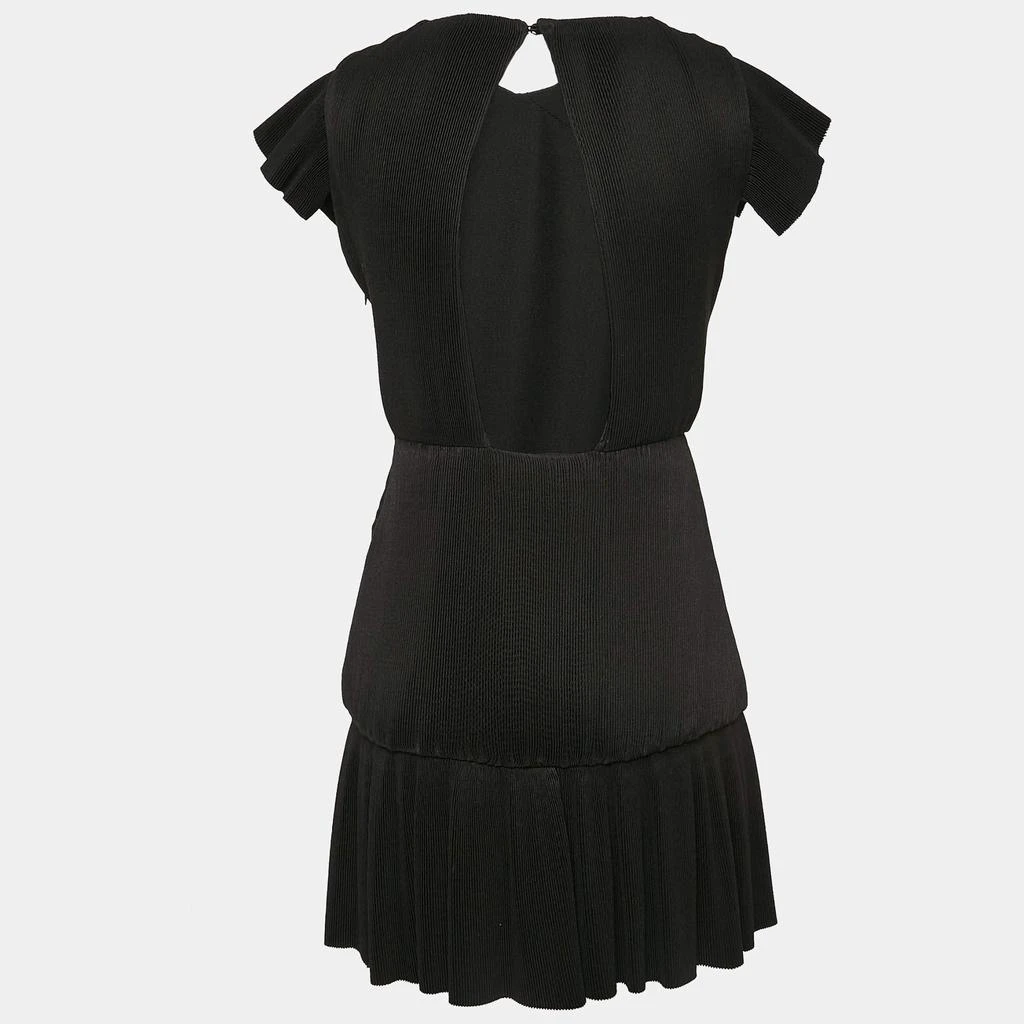 Sandro Sandro Black Crepe Pleated Odette Mini Dress XS 2