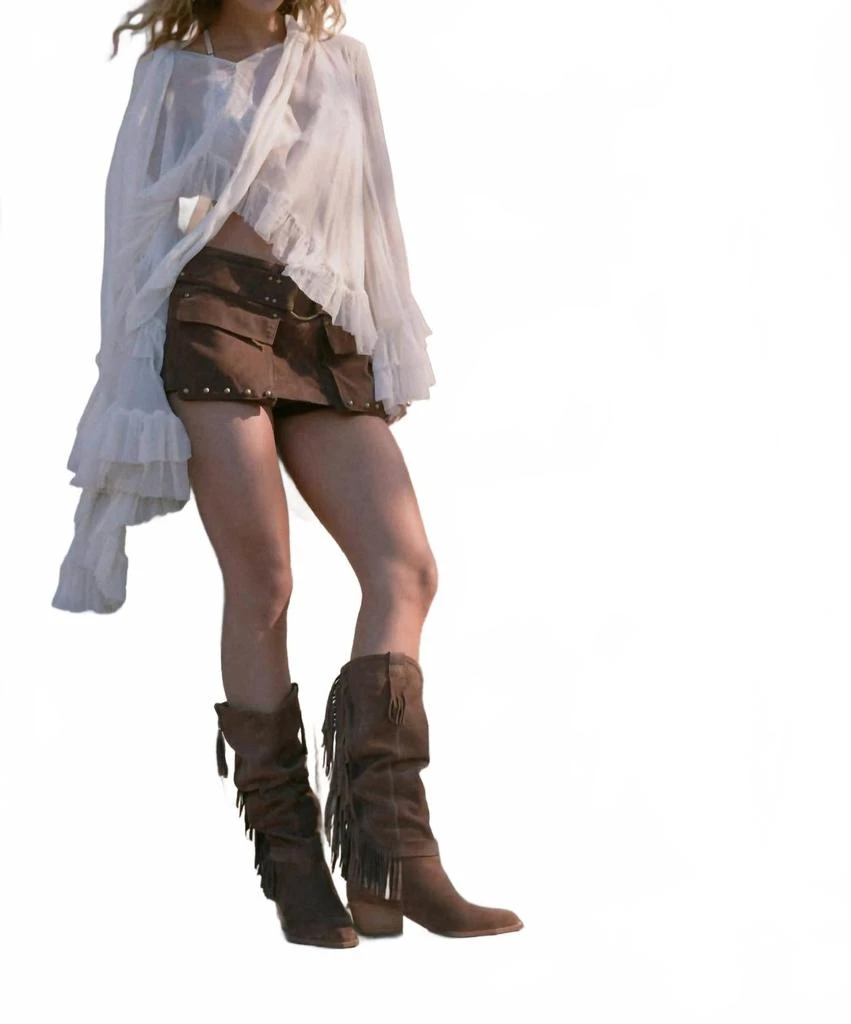 Free People Women
s Faith Fringe Boots In Brown 2