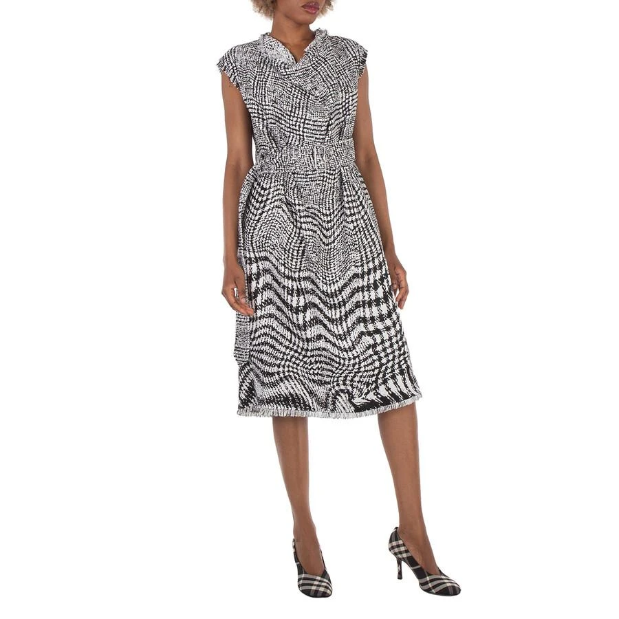 Burberry Warped Houndstooth Linen Blend Dress 3