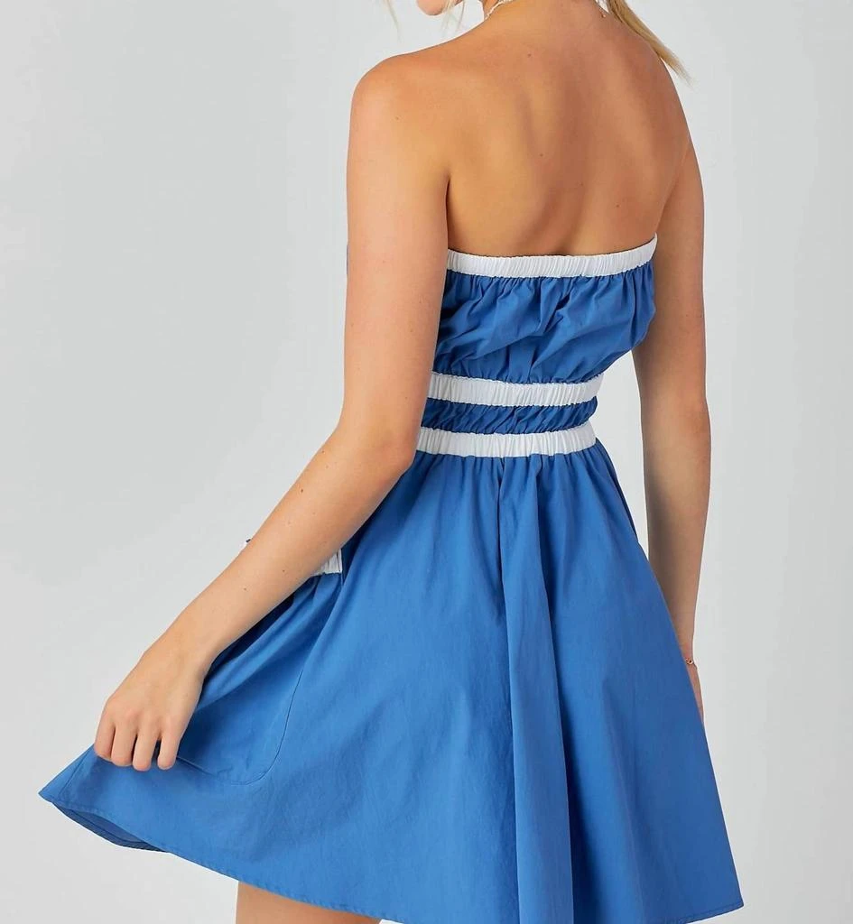 BABY PINK Baby Pink - Contrast Gathered Oversized Pocket Tube Dress 2