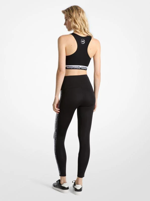 Michael Kors Stretch Knit Logo Tape High-Waisted Leggings 2