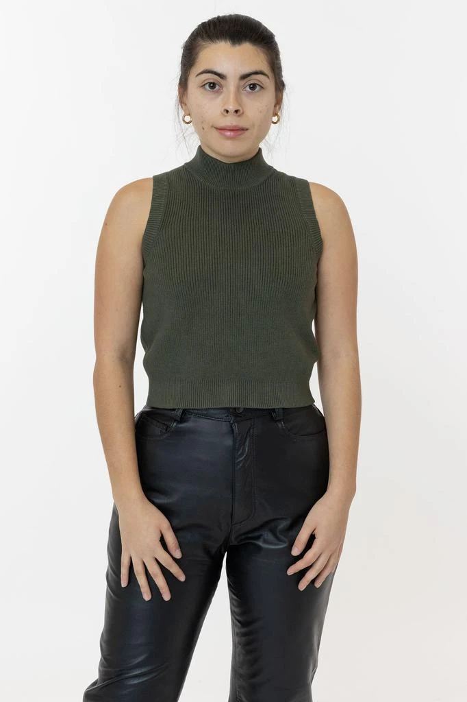 Los Angeles Apparel RFK45GD - Cotton Knit Sleeveless Mock Neck Sweater 8