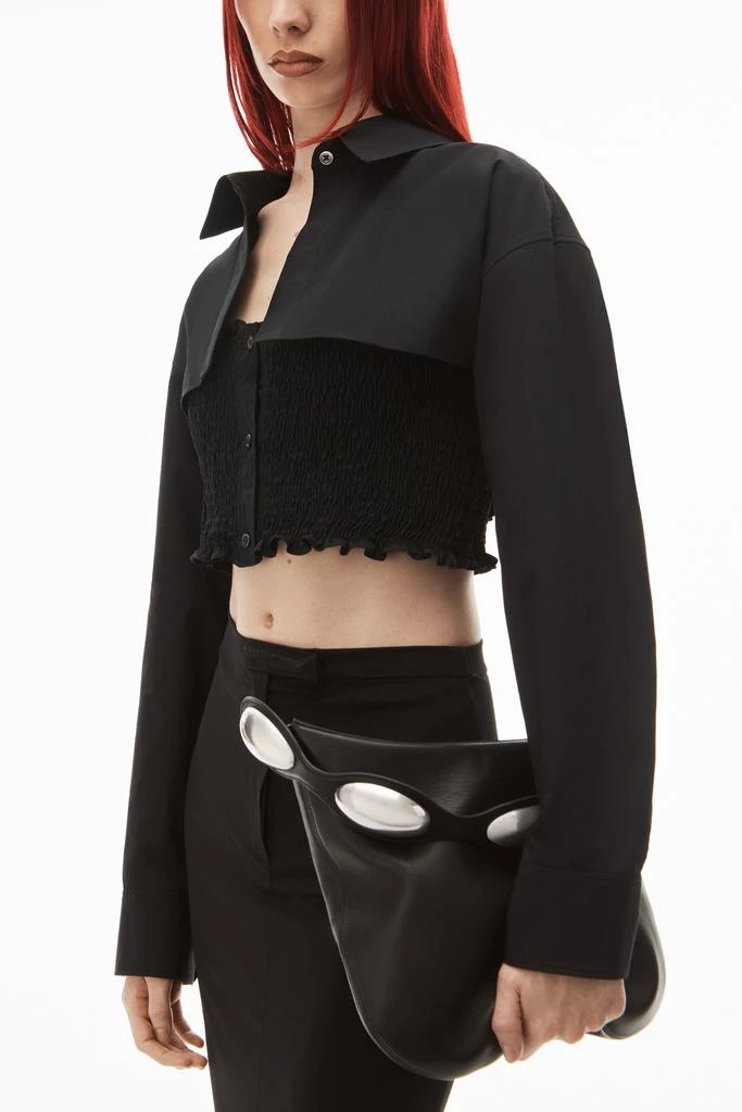 Alexander Wang LAYERED SMOCKED CAMI IN COMPACT COTTON 3