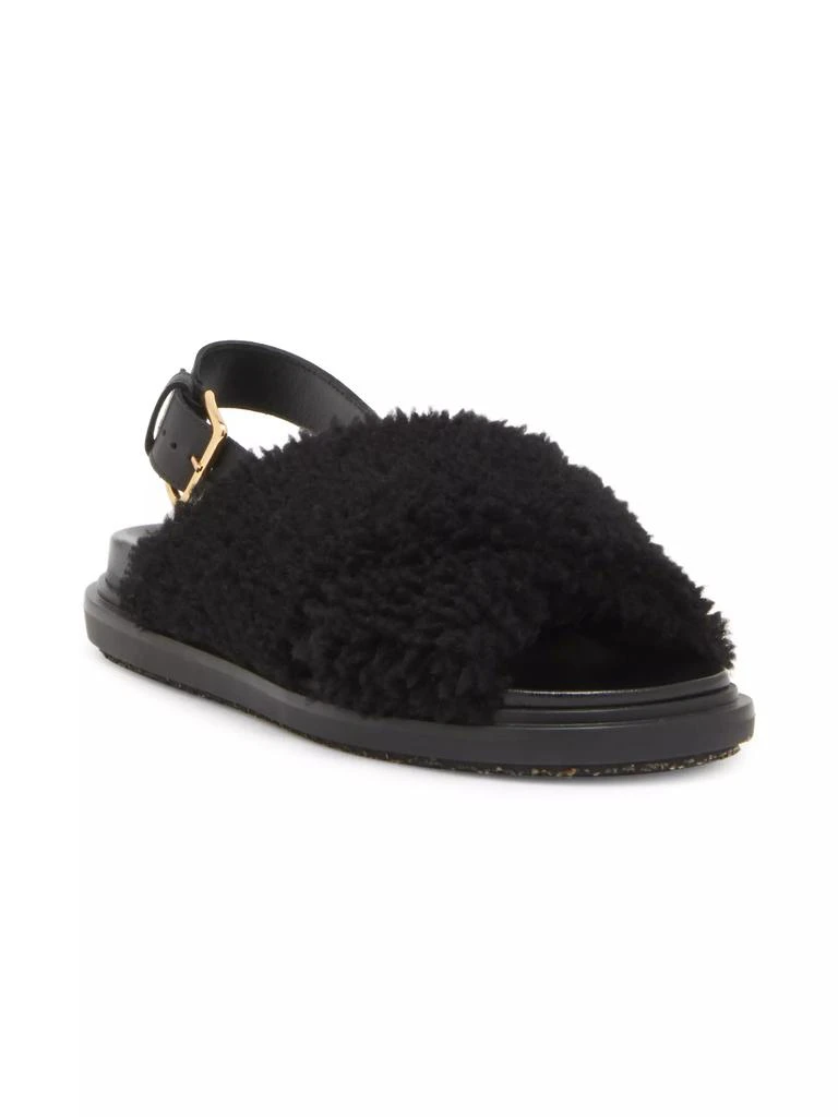 Marni Fussbett Incrocio Shearling Sandals 2