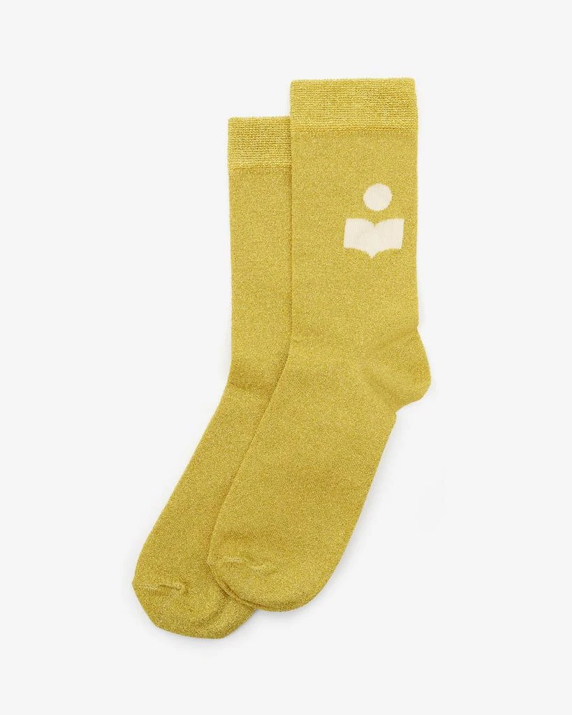 ISABEL MARANT ISABEL MARANT, SLAZIA LOGO SOCKS - Women - Yellow - OneSize 1