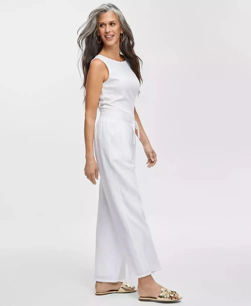 JM Collection Women's Wide Leg Gauze Pants, Created for Macy's 3