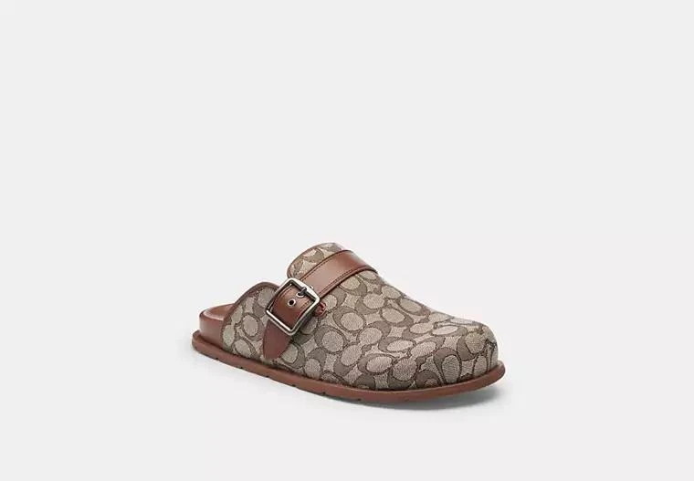 Coach Buckle Clog In Signature Jacquard