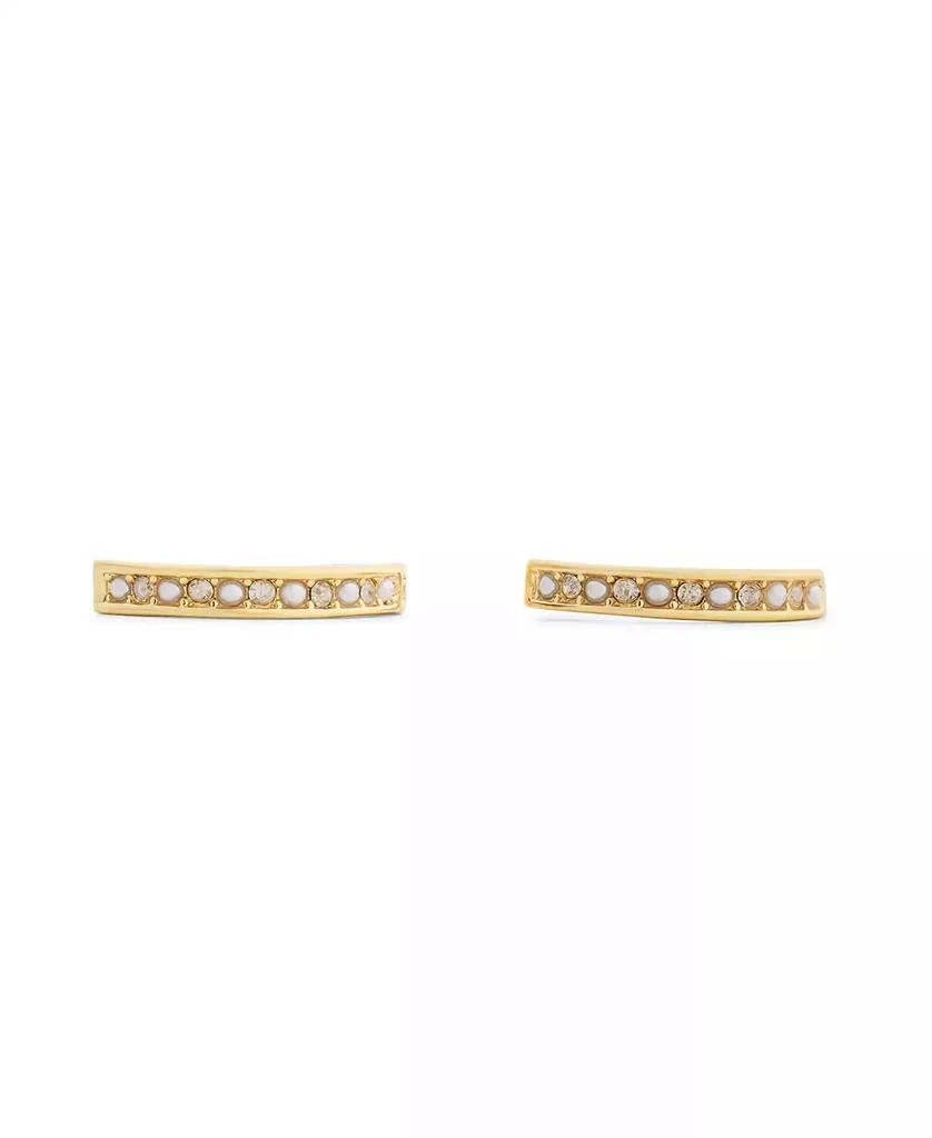 Coach Faux Stone Classic Mother of Pearl Huggie Earrings 3