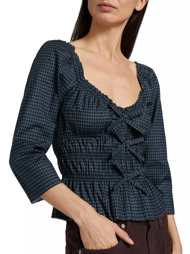 Reformation Lauryn Gingham Peplum Top 6