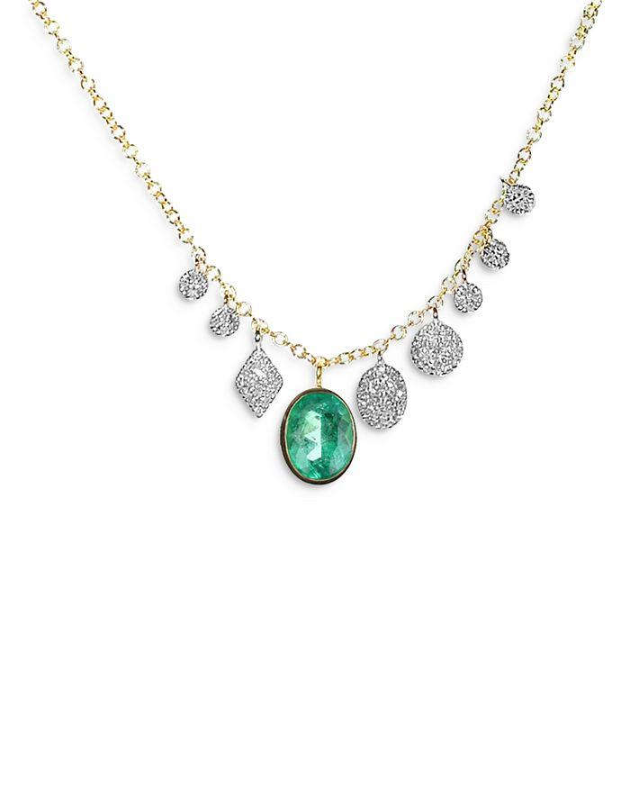 Meira T 14K Yellow Gold Emerald & Diamond Pendant Necklace, 18"