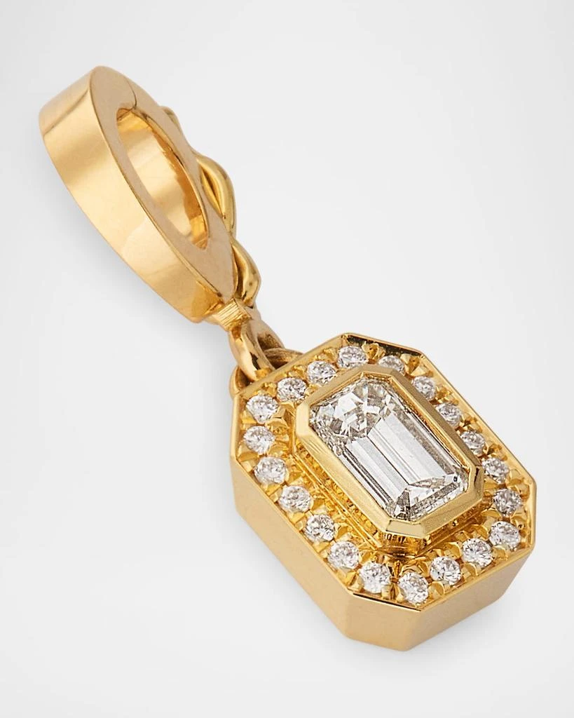 Azlee Silhouette Small Emerald-Cut Diamond Charm 4