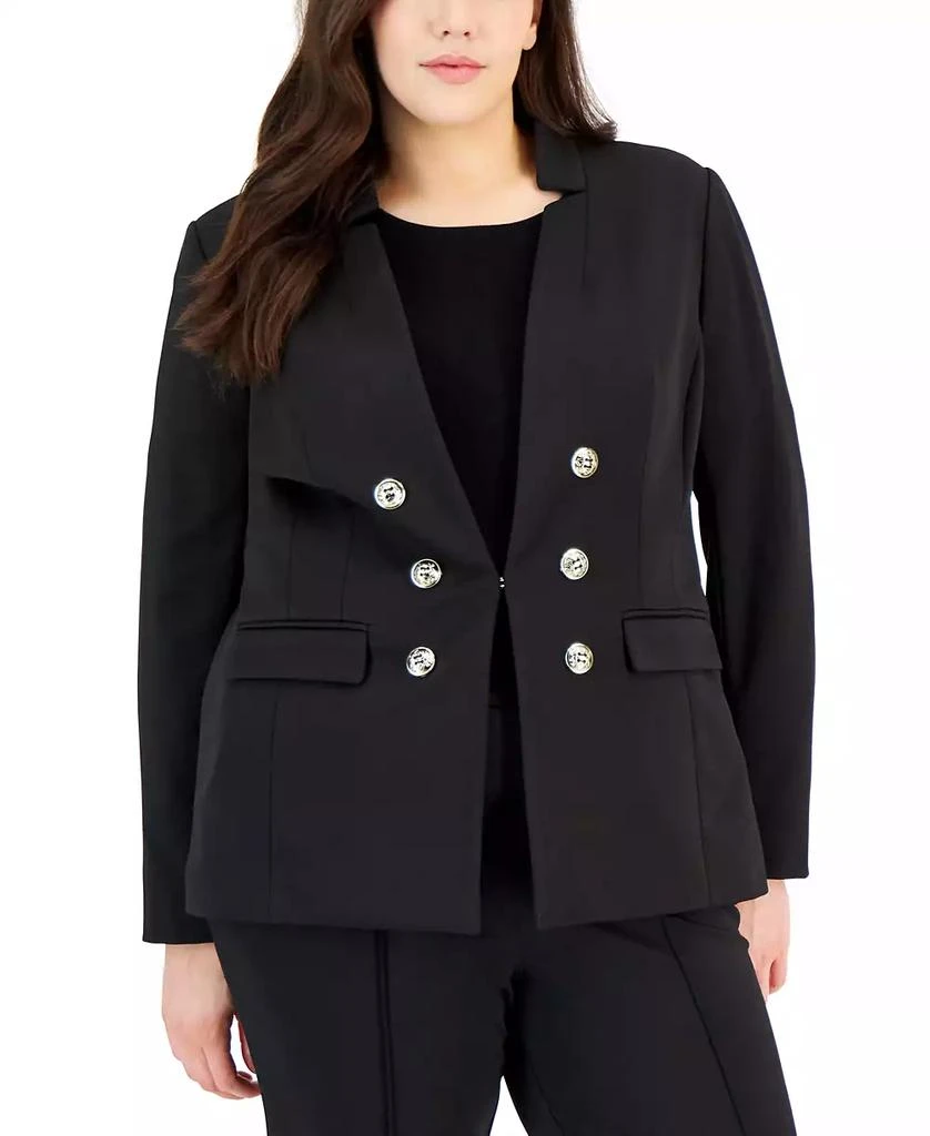 Tahari Plus Size Ponte Faux-Double-Breasted Blazer 3