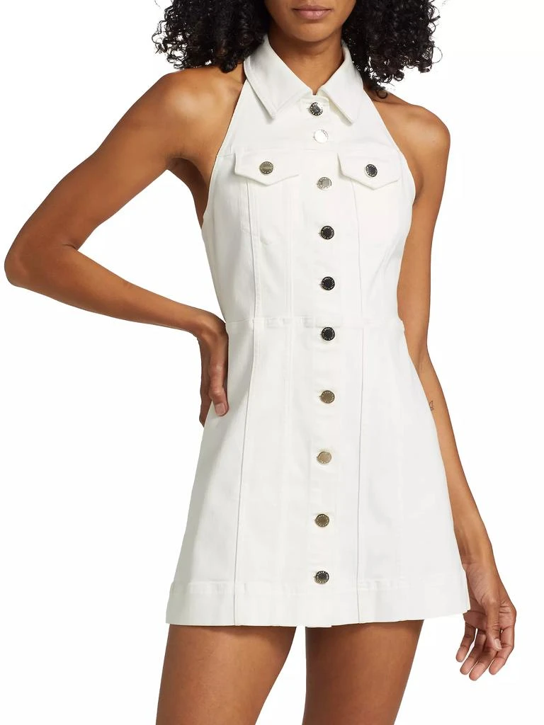 Alice + Olivia Kendall Denim Halter Minidress 3