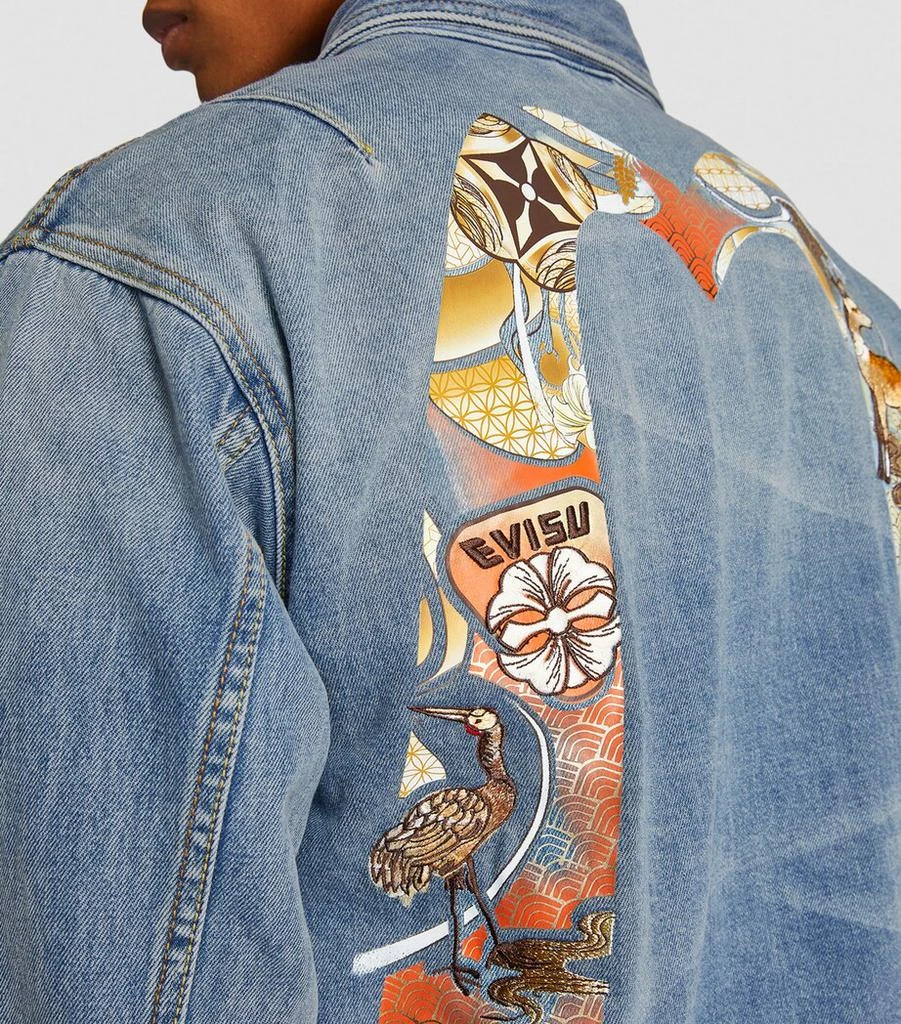 Evisu Embroidered-Logo Denim Jacket 6