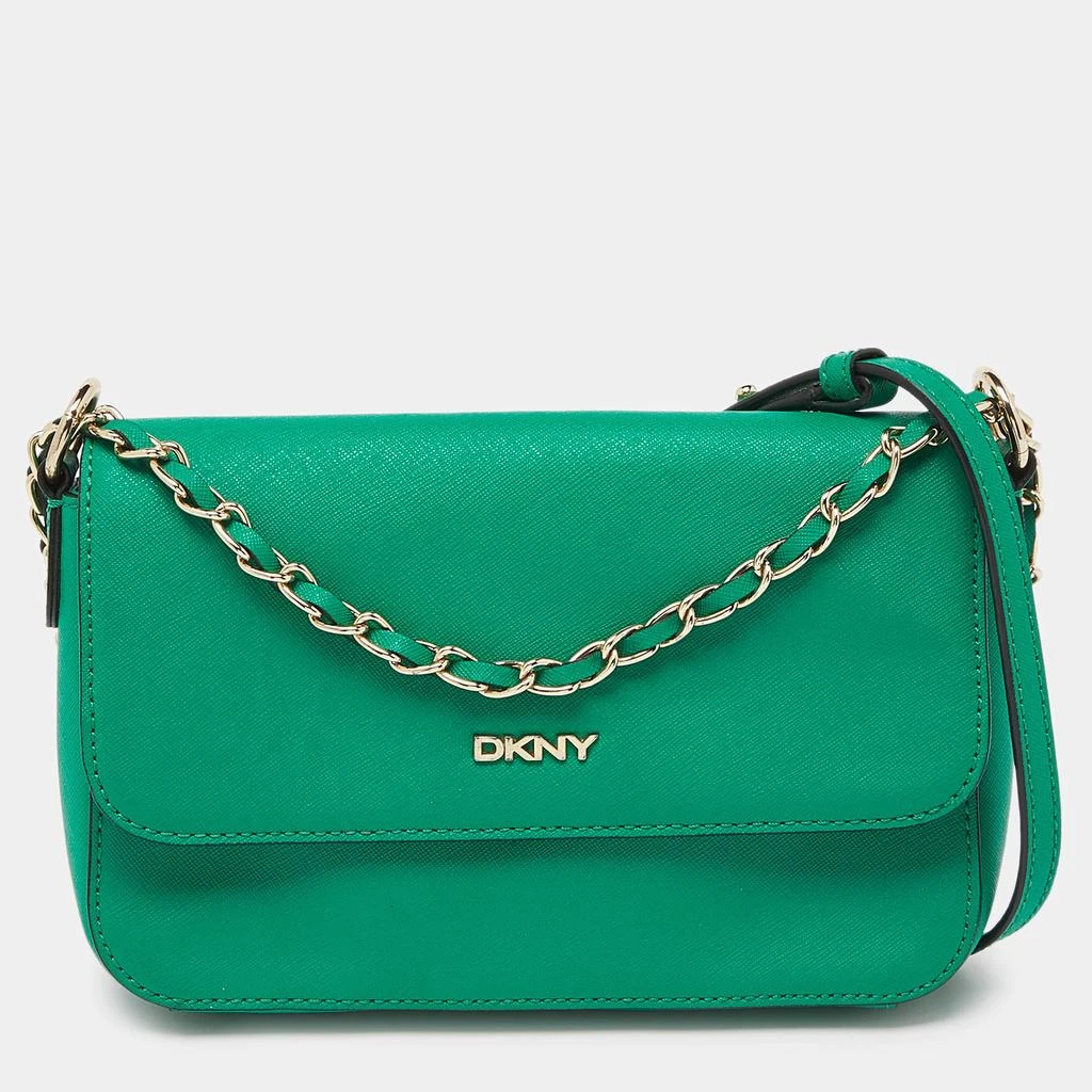 DKNY DKNY Green Leather Bryant Flap Crossbody Bag 1