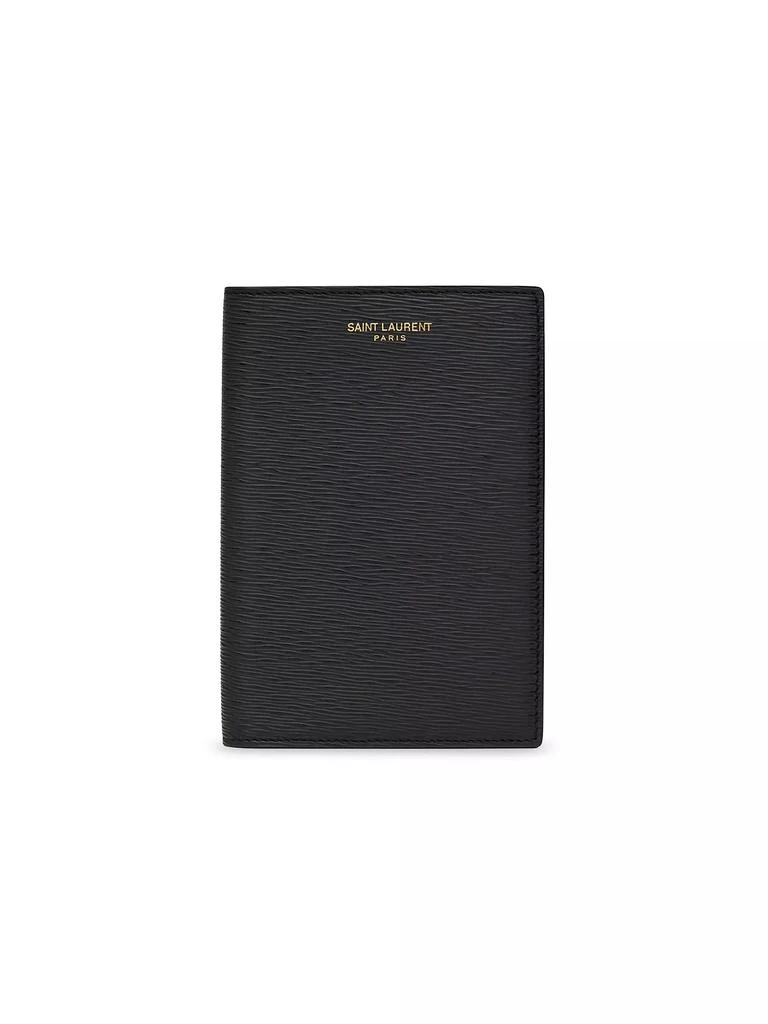 Yves Saint Laurent Passport Case In Ripple Embossed Leather 1