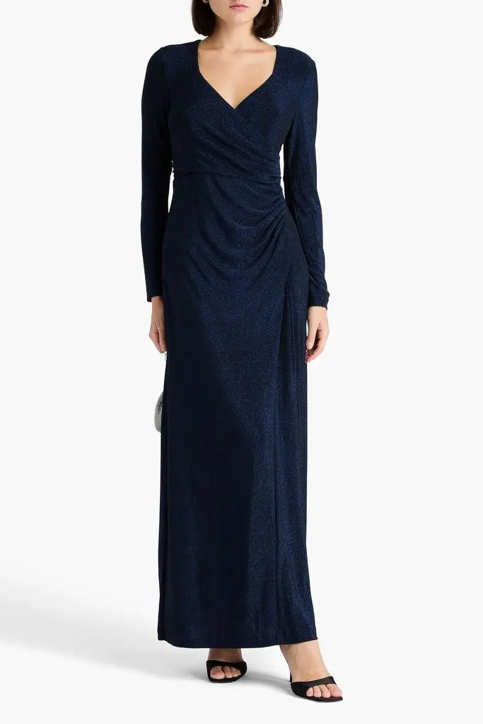 Diane von Furstenberg Raffi draped metallic jersey maxi dress 2